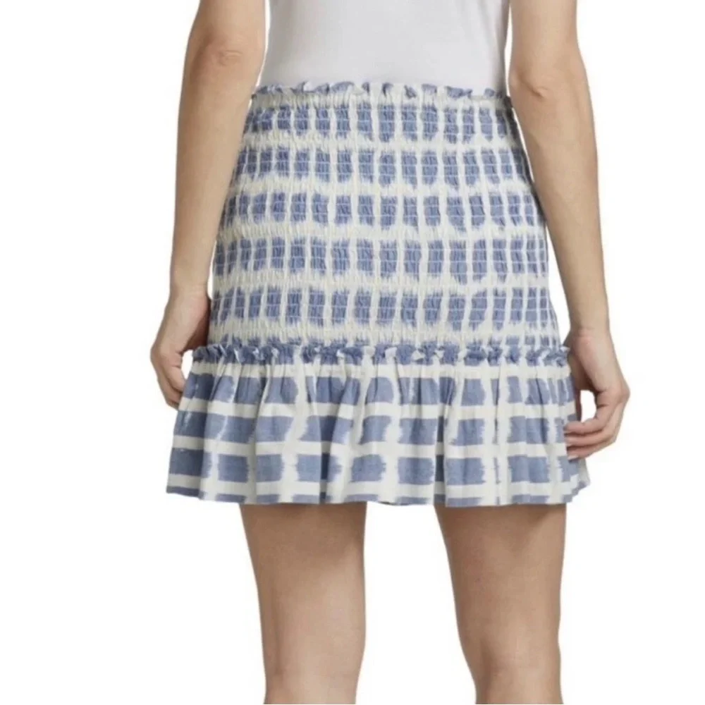 EUC Veronica Beard Aloya Smocked Skirt - Ecru Multi - Size Small